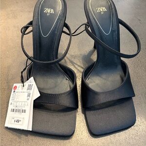 Zara Black Women's Heeled Sandals